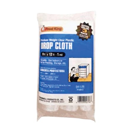 Projex Frost King 9 ft. W X 12 ft. L X 1 mil Plastic Drop Cloth 3 pk P115R/3